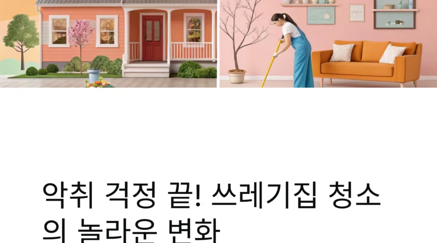 쓰레기집 청소 전문가에게 맡기세요! 위생과 악취까지 해결