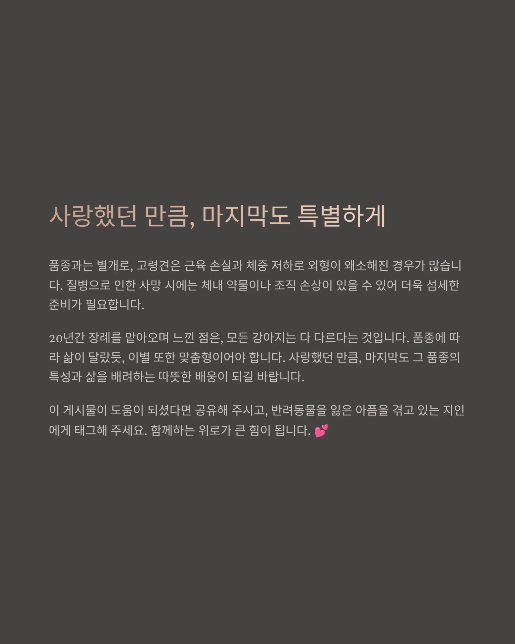 품종별 반려견 장례 방식2