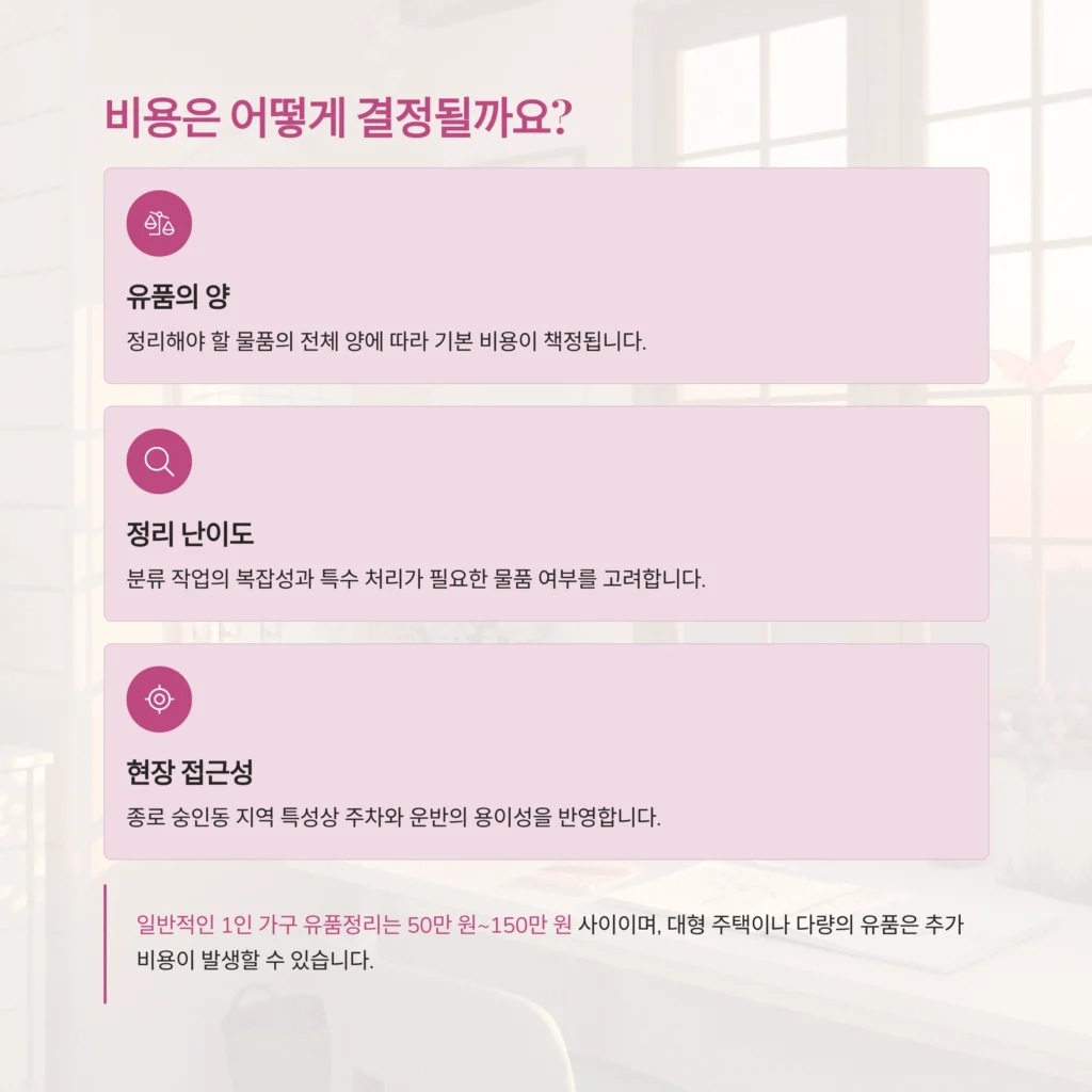 종로 숭인동 유품정리