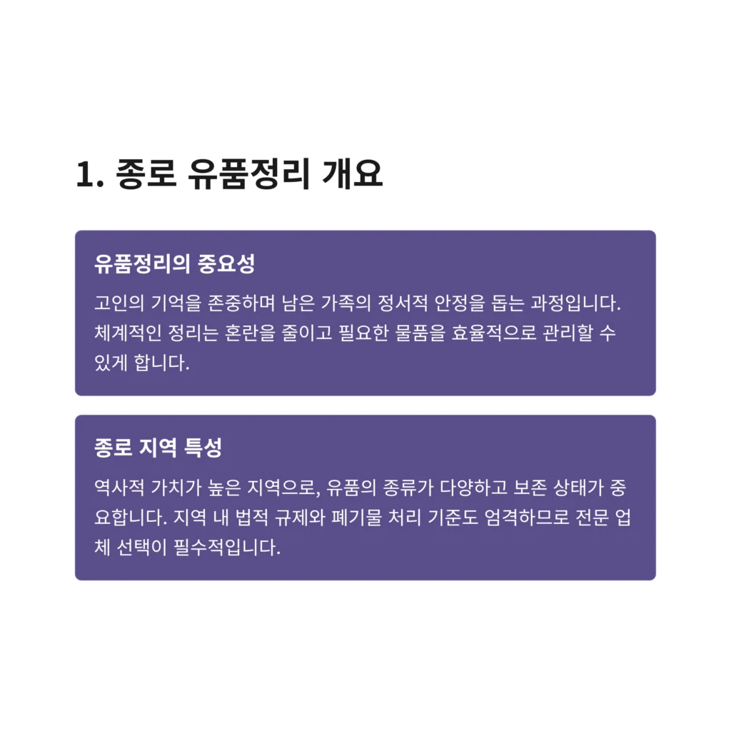 종로 유품정리